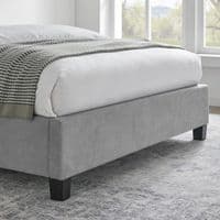 Rhea Light Grey Fabric 4ft6 Double Bed - LLB