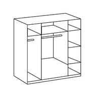 Rico Bi-Fold and Mirrored 4 Door 183cm Wardrobe Dark Grey 2955
