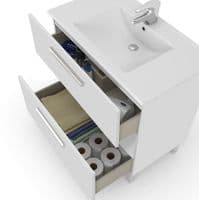 Rimini 800mm White Gloss Bathroom Vanity Cabinet with Sink