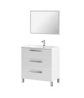 Rimini 800mm White Gloss Bathroom Vanity Cabinet with Sink