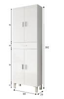 Rimini Tall Bathroom Cabinet Cupboard - Online Outlet