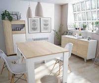 Riyad White And Oak Effect 3 Door Wide Sideboard 016618F/O