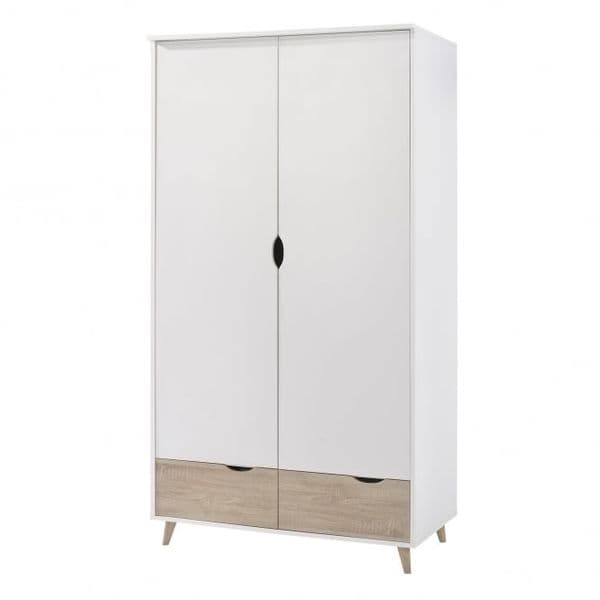 Roanne White And Oak 2 Door Wardrobe 19LD6