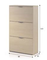 Roble Oak Effect Shoe Cabinet 18 pairs LC7877R