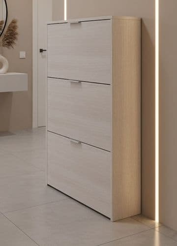 Roble Oak Effect Shoe Cabinet 18 pairs LC7877R