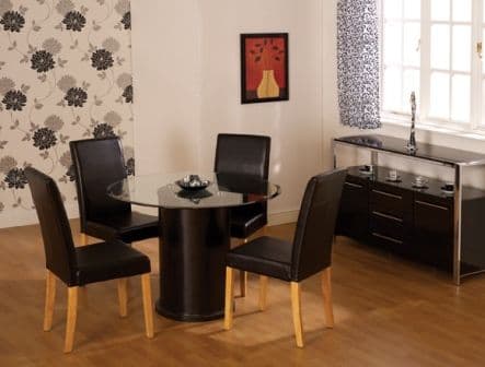 Rochelle Glass Round Dining Set