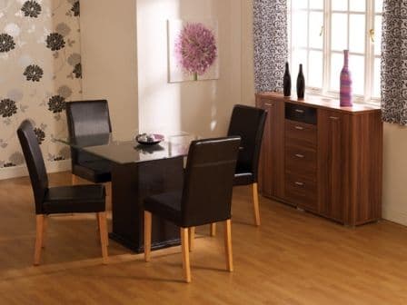Rochelle Glass Square Dining Set