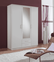 Roma Triple White wardrobe with Mirror