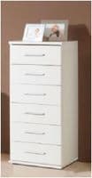 Roma White Narrow Chest Of Drawers Set - FurnitureFactor UK