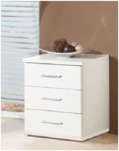 Roma White 3 Drawer Bedside (603317)