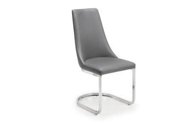 Rostock Grey Faux Leather Dining Chair 24JB294