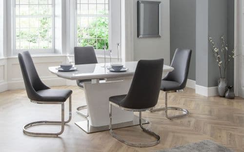 Rostock White High Gloss Extending Dining Table 24JB293