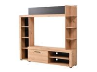 Rubi Artisan Oak Effect And Black Compact Entertaiment Unit Wall TV Cabinet - 11008241 RZ