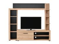 Rubi Artisan Oak Effect And Black Compact Entertaiment Unit Wall TV Cabinet - 11008241 RZ
