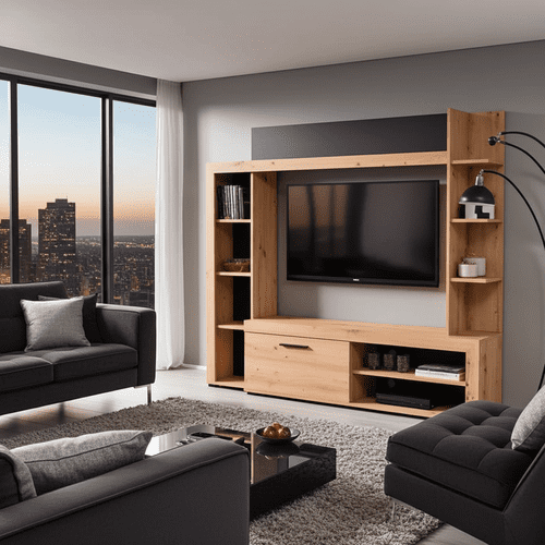 Rubi Artisan Oak Effect And Black Compact Entertaiment Unit Wall TV Cabinet - 11008241 RZ