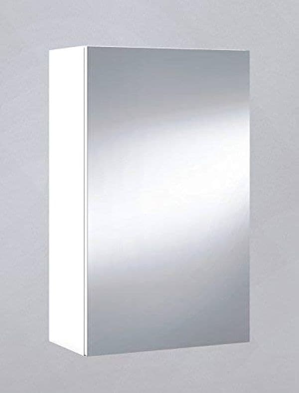 Russo 400mm White And Mirrored 1 Door Wall Mounted Bathroom Cabinet - 305082BO S/O