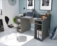 Saber Gaming Desk in Dark Grey with Hutch and Storage