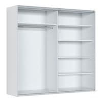 Sapphire White Large 219cm Sliding Door Wardrobe With Round Mirrors - 8XIKS102