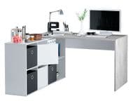 Sara Grey Large Corner L Shaped Desk - Online Outlet
