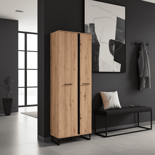 Sardinia Artisan Oak Tall Shallow Narrow 70.5cm Slim Wardrobe