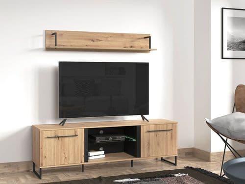 Sardinia Natural Artisan Oak Effect 2 Door TV Cabinet - 11008229 S/O