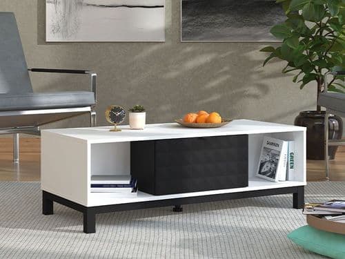 Sarthe Matte White And Black Coffee Table - 11013678 S/O