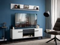 Sarthe Matte White And Black Floating Wall Shelf - 11013677 S/O
