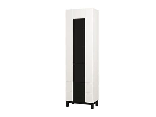 Sarthe Matte White And Black Tall Display Cabinet - 11013673 S/O