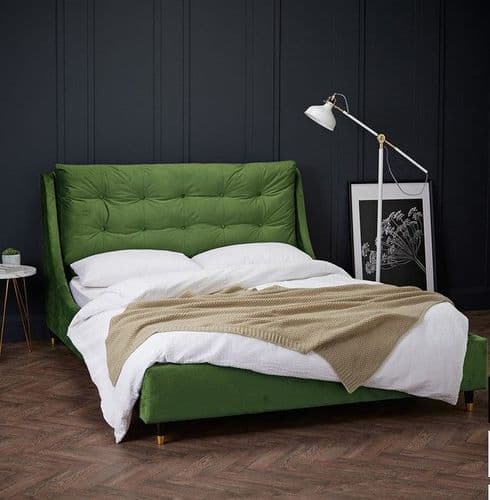 Saumur Green Velvet King Size Bed 22LD138
