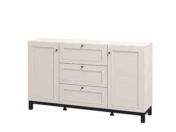 Savoia Cashmere Taupe Panelled 2 Door 3 Drawer 154cm Sideboard 11013523 RZ