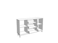 Savoia Cashmere Taupe Panelled 2 Door 3 Drawer 154cm Sideboard 11013523 RZ