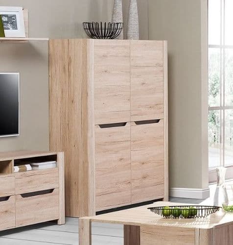 Selby Light Oak Effect 2 Door Tall Sideboard Storage Unit SZDJ04