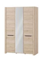 Selby Light Oak Effect 3 Door Large 140cm Wardrobe With Mirror SZDJ06