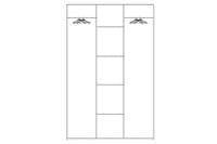 Selby Light Oak Effect 3 Door Large 140cm Wardrobe With Mirror SZDJ06