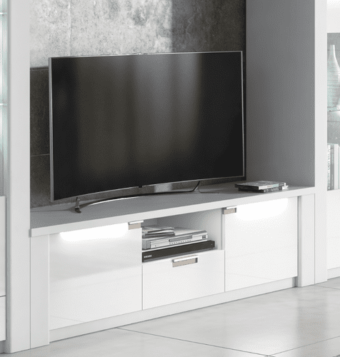 Serene Large White Gloss TV Cabinet Entertainment Unit -2914