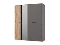 Sinop Slatted Artisan Oak Effect And Graphite Grey 4 Door 179cm  Wardrobe 11015065 S/O