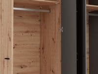 Sinop Slatted Artisan Oak Effect And Graphite Grey 4 Door 179cm  Wardrobe 11015065 S/O