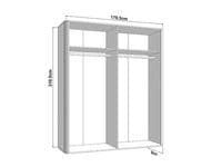 Sinop Slatted Artisan Oak Effect And Graphite Grey 4 Door 179cm  Wardrobe 11015065 S/O