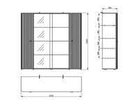 Sinop Slatted Artisan Oak Effect And Graphite Grey 4 Door Combination Hybrid Wardrobe 11015208 S/O