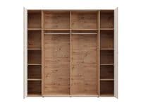 Sinop Slatted Artisan Oak Effect And Graphite Grey 4 Door Combination Hybrid Wardrobe 11015208 S/O
