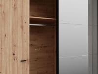 Sinop Slatted Artisan Oak Effect And Graphite Grey 4 Door Combination Hybrid Wardrobe 11015208 S/O