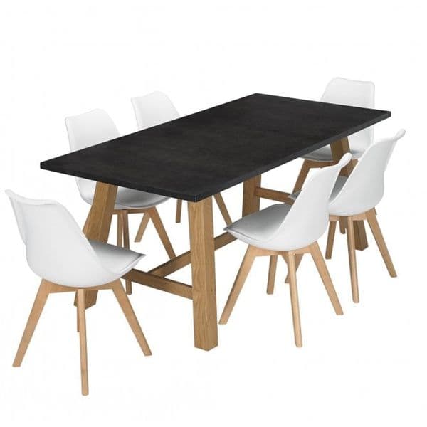 Soissons Grey And Oak Dining Table 19LD634