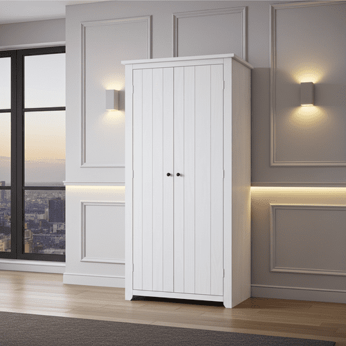 Solera Solid Pine White 2 Door Wardrobe - 26LD