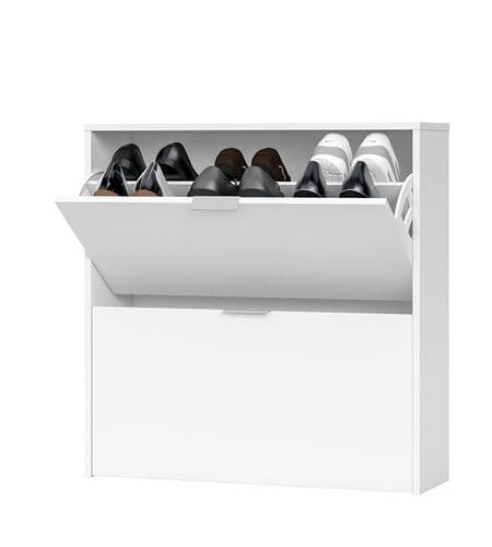 Soles 2 Drawer Shoe Cabinet White- 2893