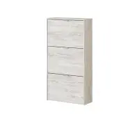 Soles White Oak Effect Large 3 Door Shoe Cabinet - LC7877K S/O