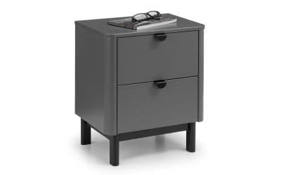 Solingen Dark Grey 2 Drawer Bedside 24JB256