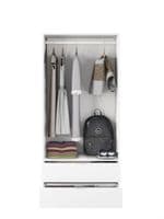 Spiro Artic White Compact Narrow 2 Door 2 Drawer Space-Saving Wardrobe 81cm  - LCX222O