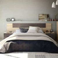 Spiro Oak and Oxide Brown Modern Headboard with Bedsides - 0X6075F