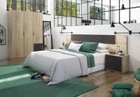 Spiro Oak and Oxide Brown Small Narrow 3 Door 3 Drawer Space-Saving Wardrobe 121cm - LC0323F