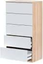 Spiro Oak and White  Modern 5 Drawer Chest - 017845F - S/O